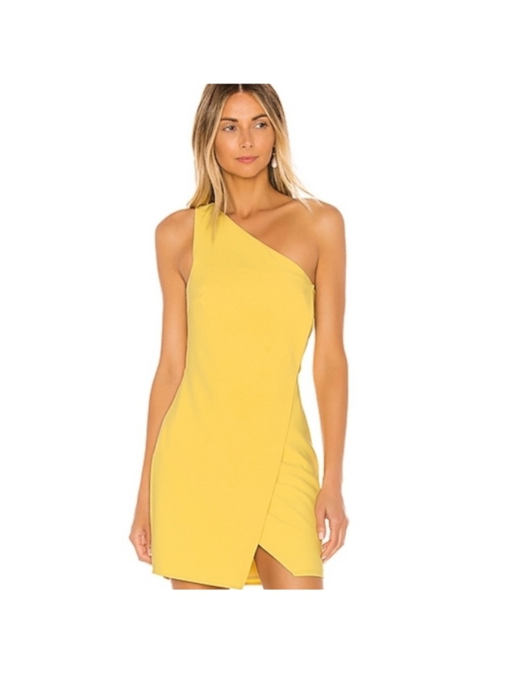 NBD Tessie One-Shoulder Sunny Yellow Mini Dress